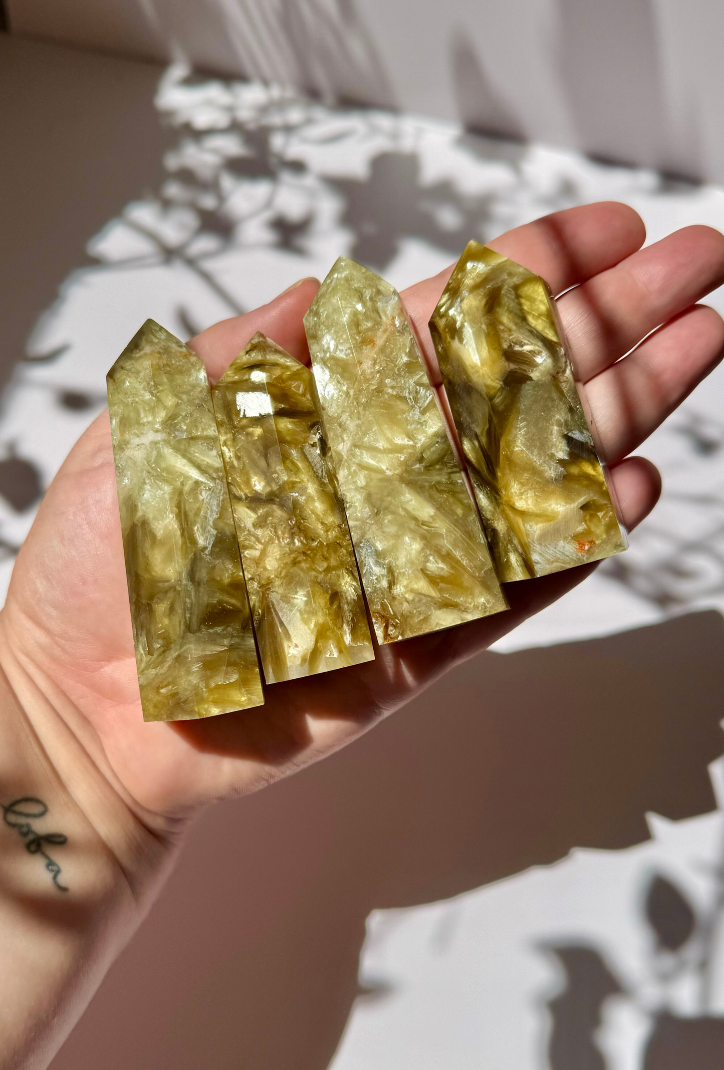 Muscovite / Yellow Lepidolite/ Golden Mica Towers