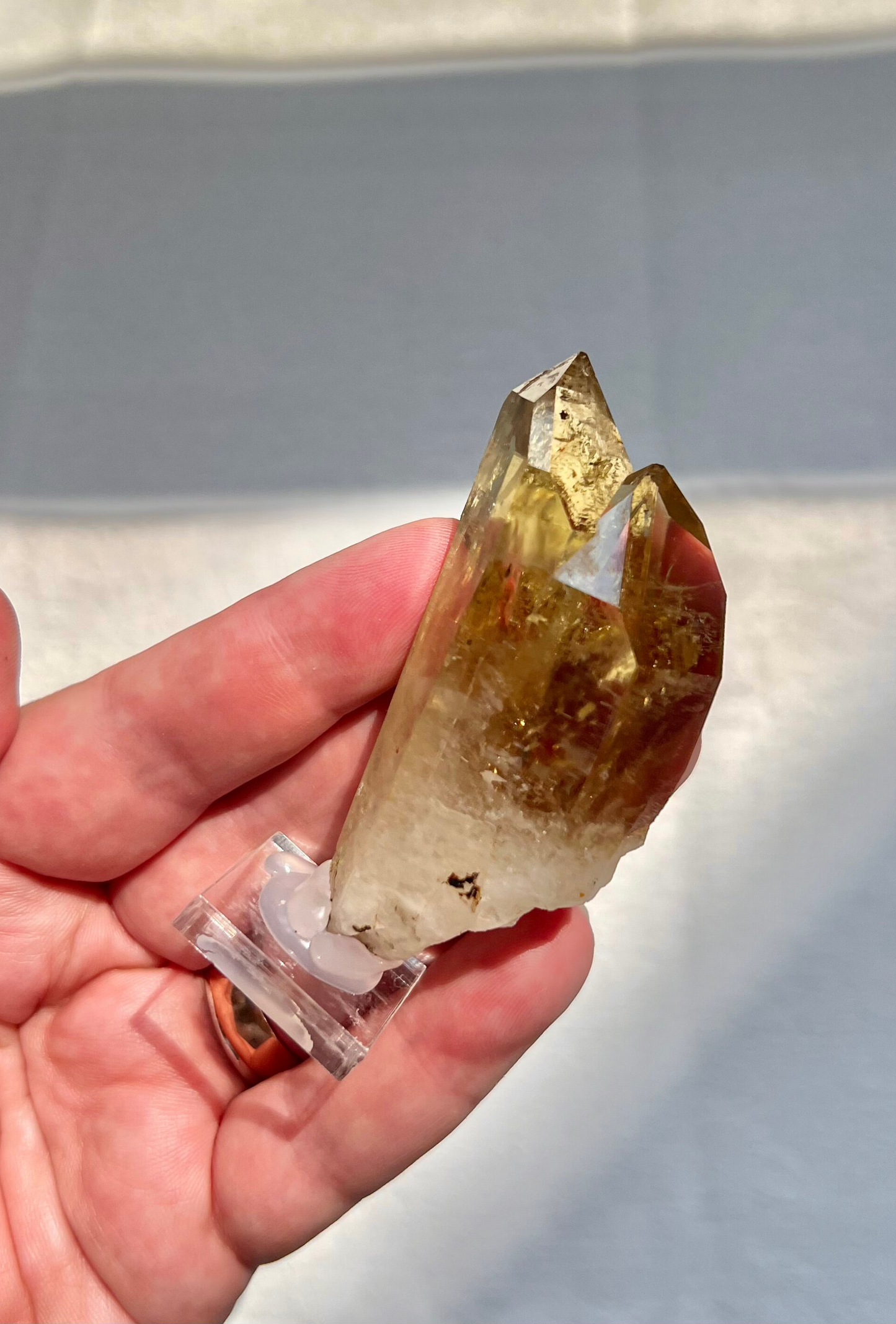Natural Citrine Double Tower