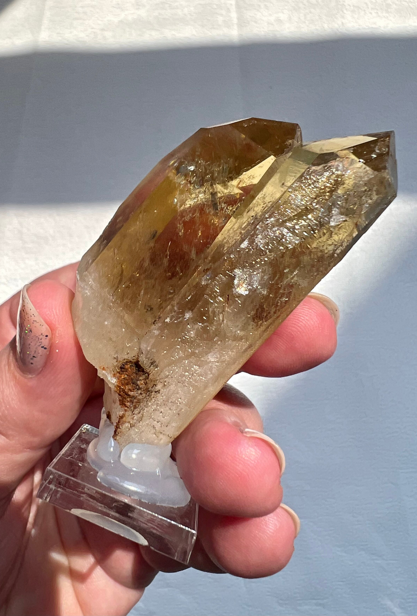 Natural Citrine Double Tower