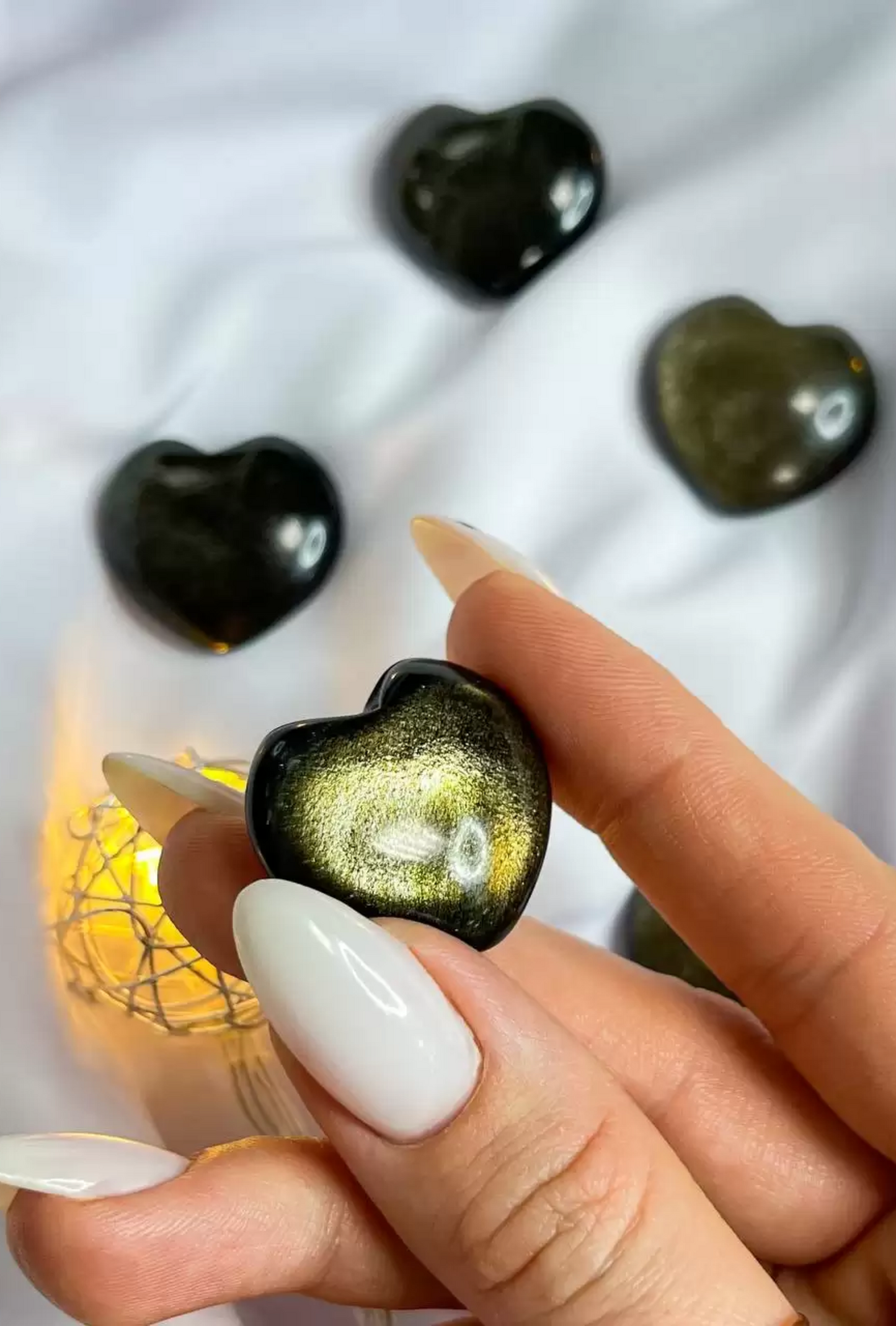 Golden Obsidian Hearts