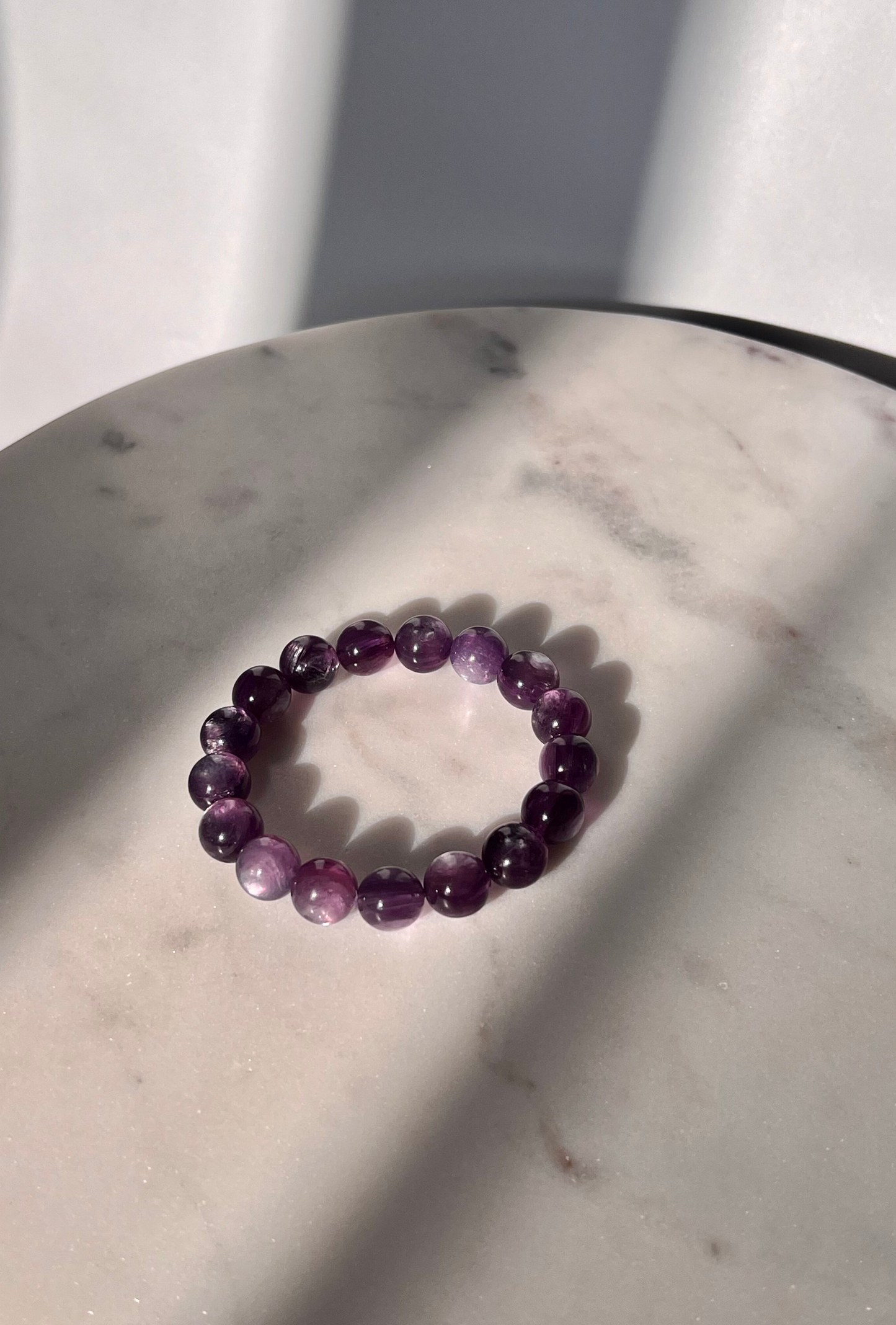 Deep purple lepidolite bracelet