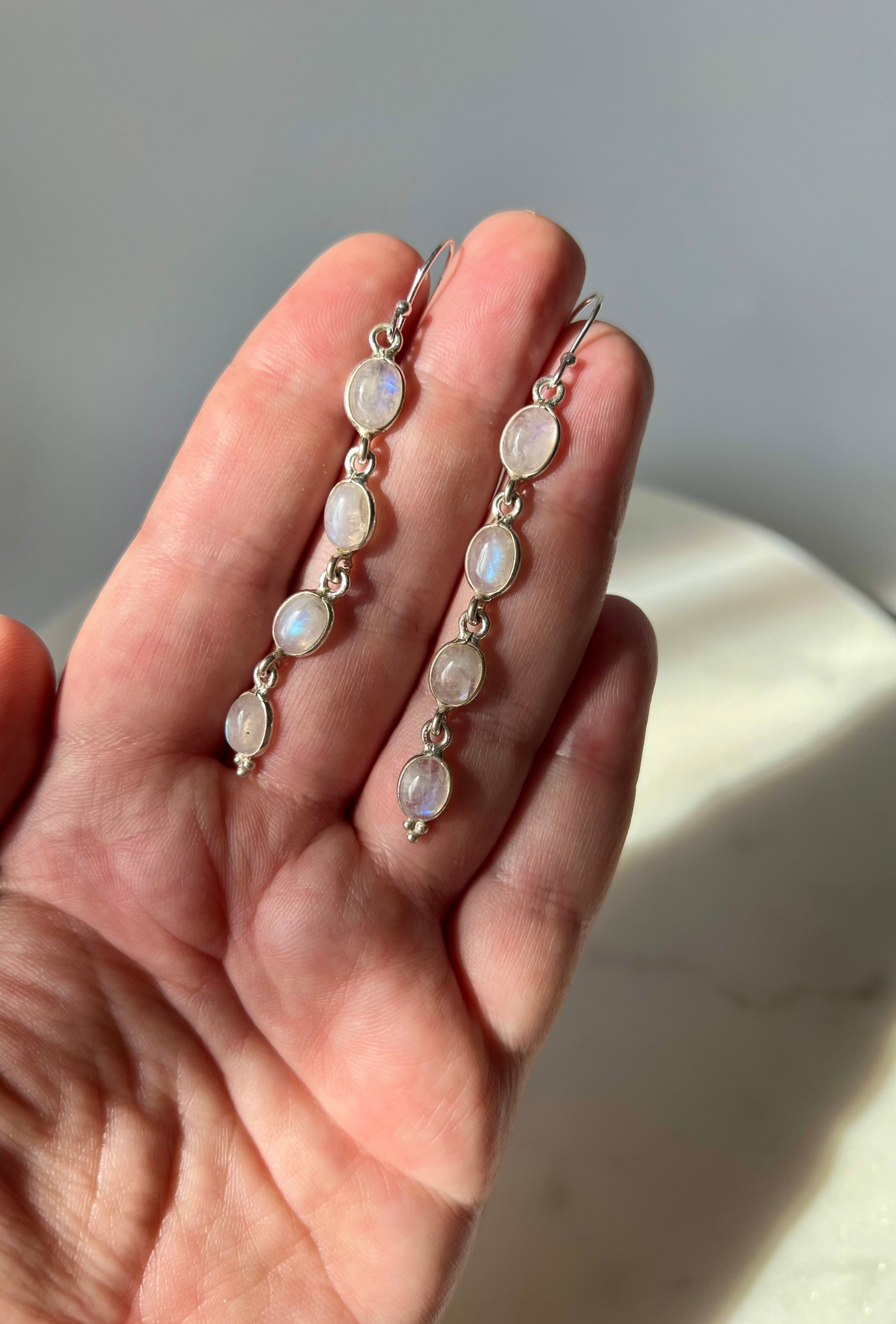 Moonstone silver earrings