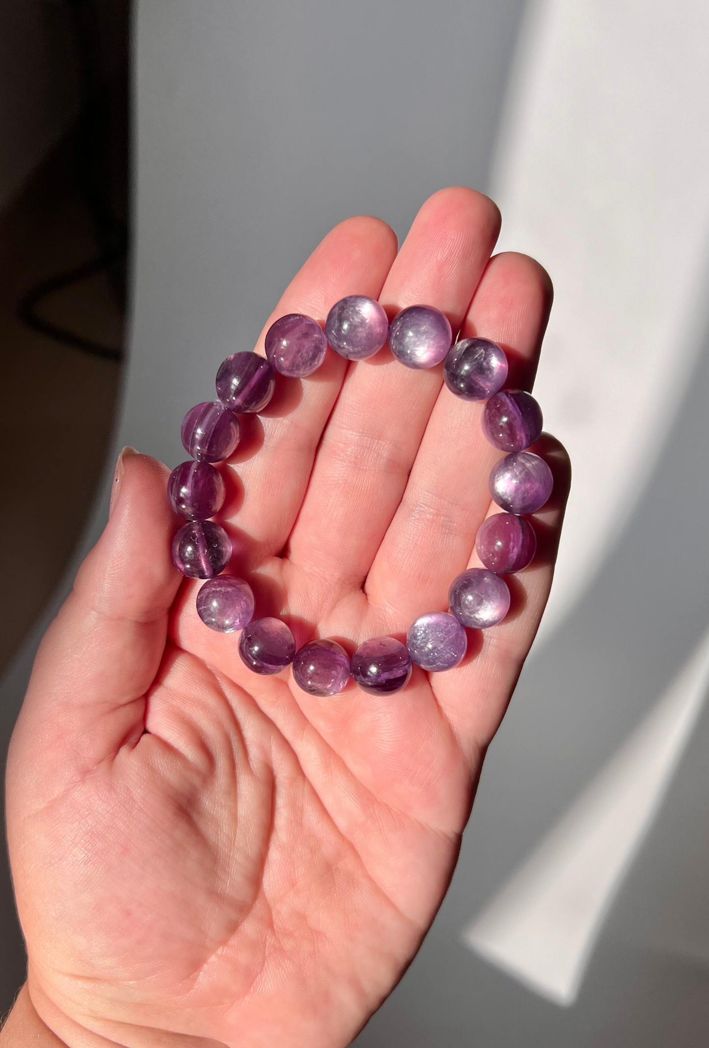 Deep purple lepidolite bracelet