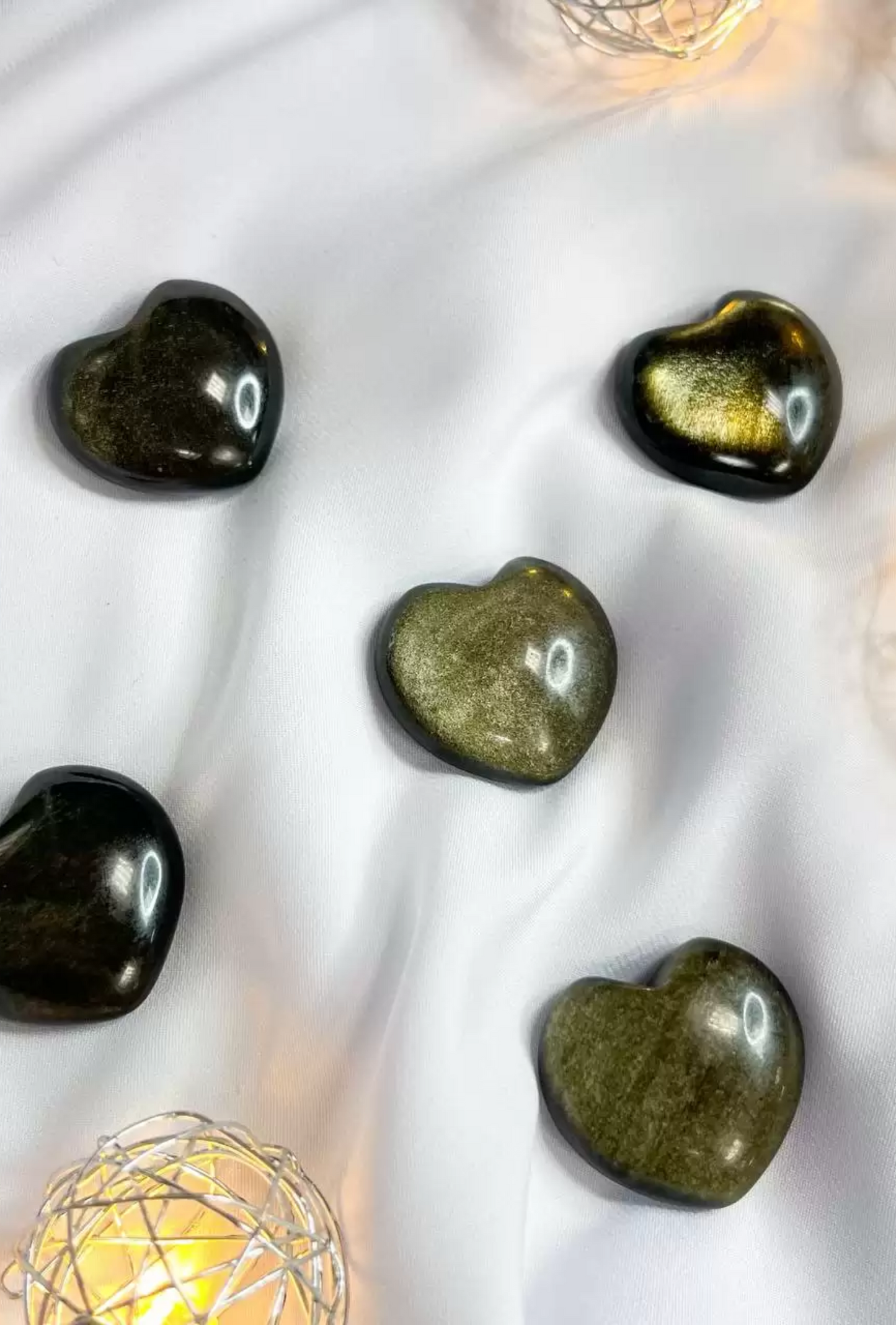 Golden Obsidian Hearts