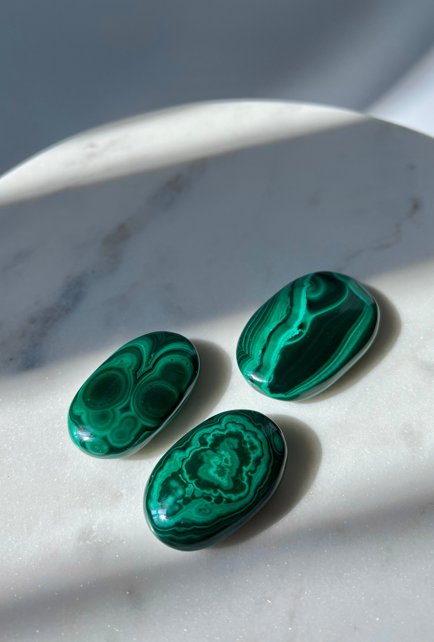 Malachite Palm Stones