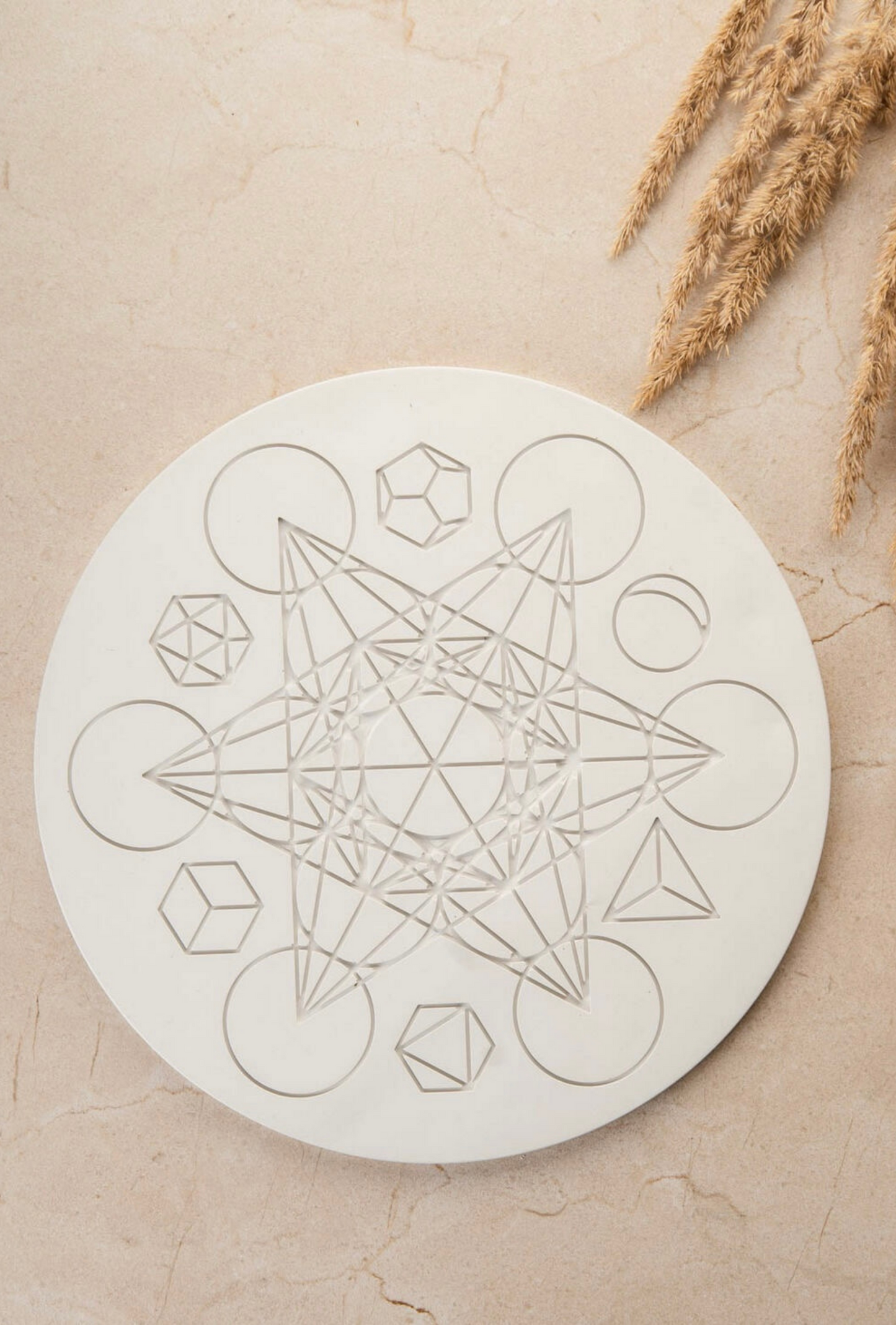 Gypsum handmade Merkaba plate