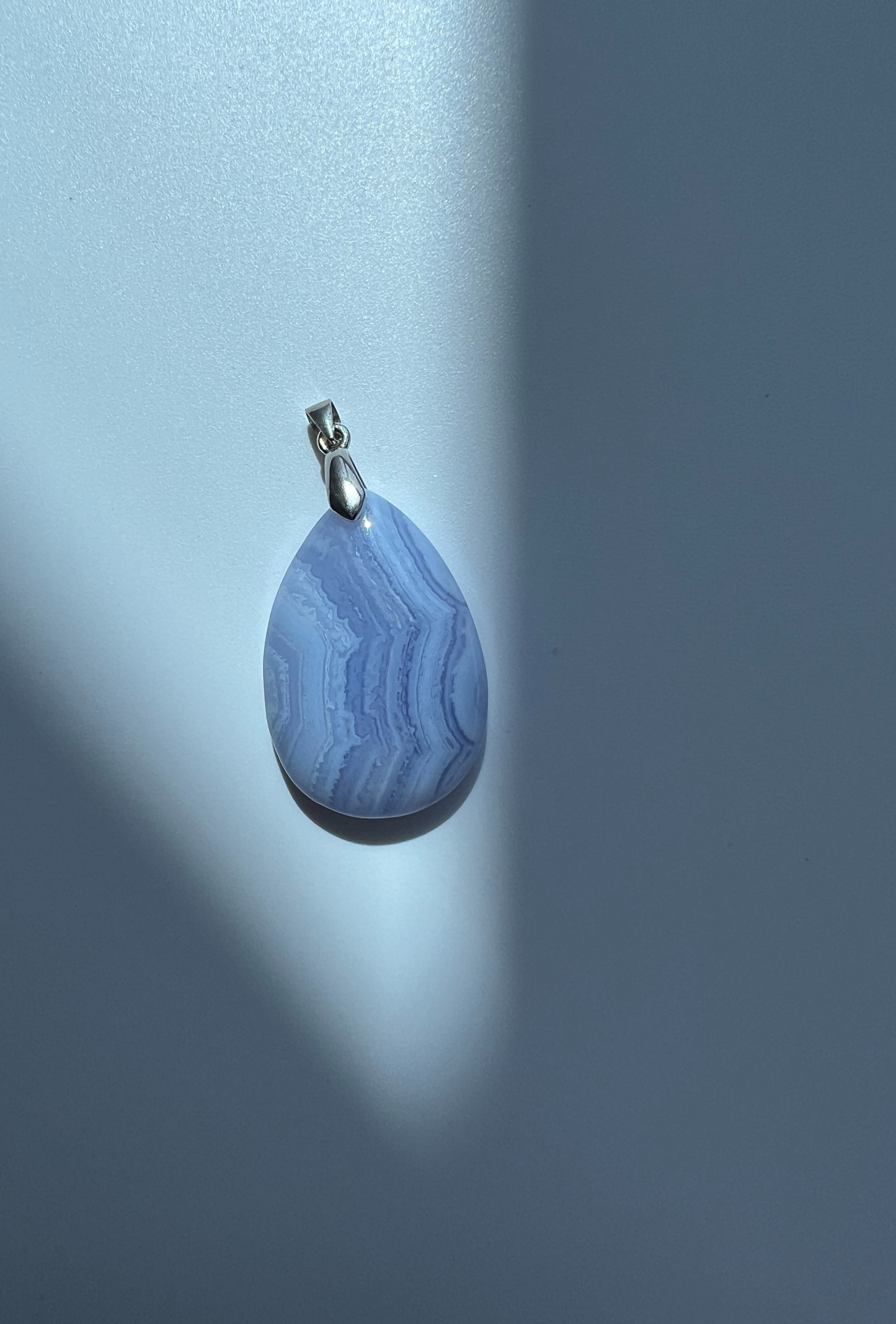 Blue lace agate drop pendant